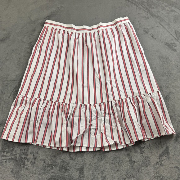 Draper James Womens Skirt Size XL Tiered Ruffle Striped Boho Mature Pull On NEW - Picture 1 of 10